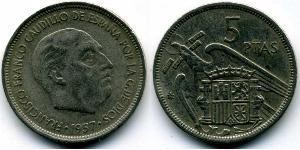 5 Peseta Francoist Spain (1936 - 1975) Rame/Nichel 