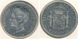 5 Peseta Kingdom of Spain (1874 - 1931) Silber 