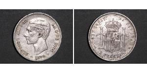 5 Peseta Kingdom of Spain (1874 - 1931) Silber Alfonso XII of Spain (1857 -1885)