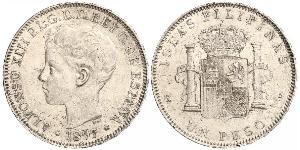 5 Peseta Kingdom of Spain (1874 - 1931) Silber 