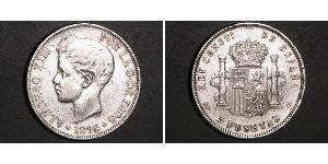 5 Peseta Kingdom of Spain (1874 - 1931) Silver 