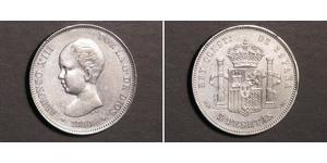 5 Peseta Kingdom of Spain (1874 - 1931) 銀 阿方索十三世 (1886 - 1941)