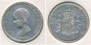 5 Peseta Kingdom of Spain (1874 - 1931) 銀 阿方索十三世 (1886 - 1941)