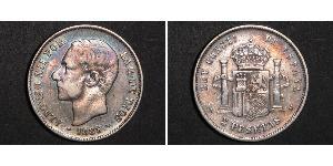5 Peseta Kingdom of Spain (1874 - 1931) 銀 Alfonso XII of Spain (1857 -1885)