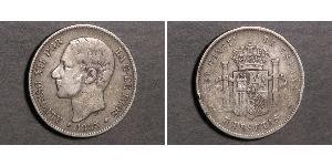 5 Peseta Kingdom of Spain (1874 - 1931) 銀 Alfonso XII of Spain (1857 -1885)