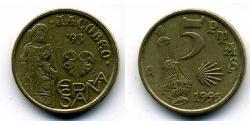 5 Peseta 西班牙 黃銅/镍 胡安·卡洛斯一世 (1938 - )