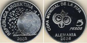 5 Peso Argentinien (1861 - ) Argent 