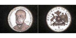 5 Peso Chili Argent 