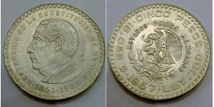 5 Peso Mexique Argent 