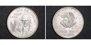 5 Peso Second Federal Republic of Mexico (1846 - 1863) Argent Miguel Hidalgo