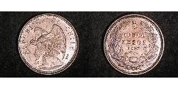 5 Peso Cile Argento 