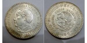 5 Peso Messico Argento 