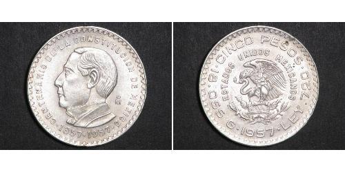 5 Peso Messico Argento 