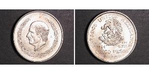 5 Peso Second Federal Republic of Mexico (1846 - 1863) Argento Miguel Hidalgo