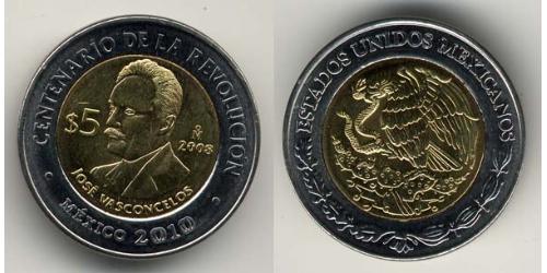 5 Peso Messico (1867 - ) Bimetal 