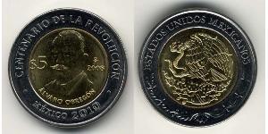 5 Peso United Mexican States (1867 - ) Bimetal 
