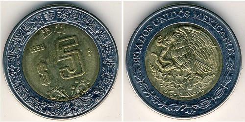 5 Peso United Mexican States (1867 - ) Bimetal 