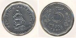 5 Peso Argentinien (1861 - ) Cuivre/Nickel 