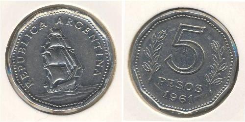 5 Peso Argentinien (1861 - ) Cuivre/Nickel 