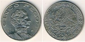 5 Peso Mexique (1867 - ) Cuivre/Nickel 