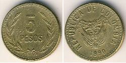 5 Peso Republique de Colombie (1886 - ) Cuivre/Nickel 