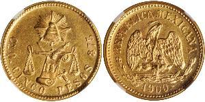 5 Peso United Mexican States (1867 - ) Gold 