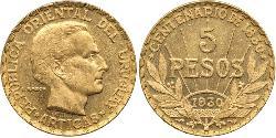 5 Peso Uruguay Gold José Gervasio Artigas