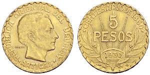 5 Peso Uruguay Gold José Gervasio Artigas