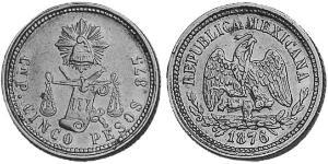 5 Peso Mexique (1867 - ) Or 