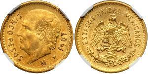 5 Peso Messico (1867 - ) Oro 
