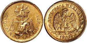 5 Peso México (1867 - ) Oro 