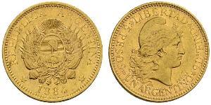 5 Peso República Argentina (1861 - ) Oro 