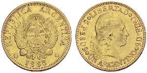 5 Peso República Argentina (1861 - ) Oro 