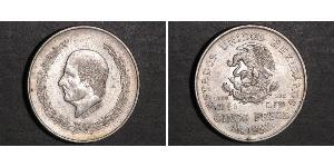 5 Peso Estados Unidos Mexicanos (1846 - 1863) Plata Miguel Hidalgo