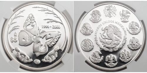 5 Peso México Plata 