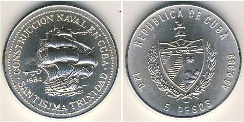 5 Peso Cuba (1898 - ) Silber 