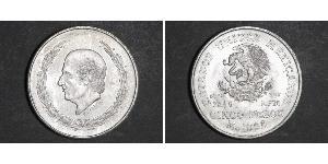 5 Peso Second Federal Republic of Mexico (1846 - 1863) Silber Miguel Hidalgo