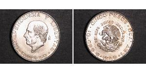 5 Peso Second Federal Republic of Mexico (1846 - 1863) Silver Miguel Hidalgo