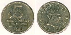 5 Peso 乌拉圭 黃銅 