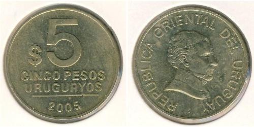 5 Peso 乌拉圭 黃銅 