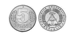 5 Pfennig Repubblica Democratica Tedesca (1949-1990) Alluminio 
