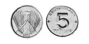 5 Pfennig República Democrática Alemana (1949-1990) Aluminio 