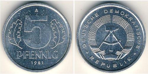 5 Pfennig Deutsche Demokratische Republik (1949-1990) Aluminium 
