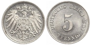 5 Pfennig German Empire (1871-1918) Copper/Nickel 