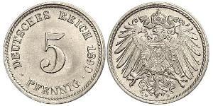 5 Pfennig German Empire (1871-1918) Copper/Nickel 