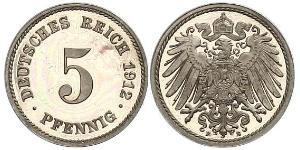 5 Pfennig German Empire (1871-1918) Copper/Nickel 