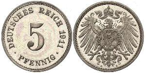 5 Pfennig German Empire (1871-1918) Copper/Nickel 