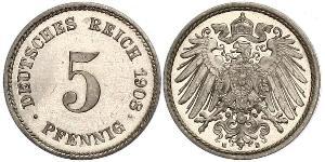 5 Pfennig German Empire (1871-1918) Copper/Nickel 