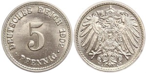 5 Pfennig German Empire (1871-1918) Copper/Nickel 