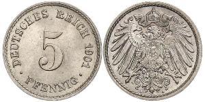 5 Pfennig German Empire (1871-1918) Copper/Nickel 